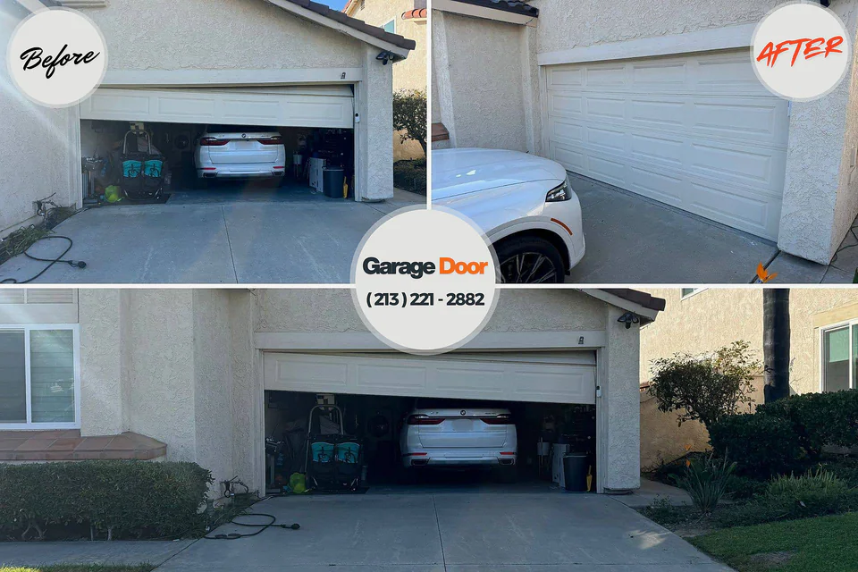 Before and after: garage door repair Citrus Heights, CA